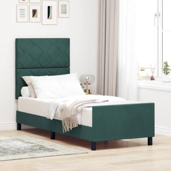 ARDEBO.de - Boxspringbett mit Kopfteil Dunkelgrün 80 x 200 cm Samt