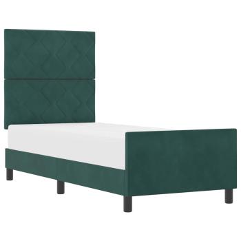 Boxspringbett mit Kopfteil Dunkelgrün 80 x 200 cm Samt