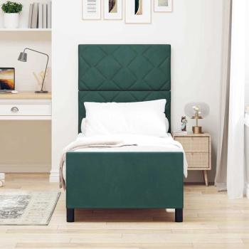 Boxspringbett mit Kopfteil Dunkelgrün 80 x 200 cm Samt
