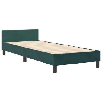 Boxspringbett mit Kopfteil Dunkelgrün 80 x 200 cm Samt