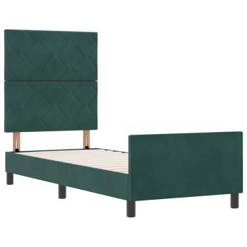 Boxspringbett mit Kopfteil Dunkelgrün 80 x 200 cm Samt