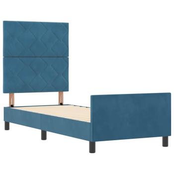 Boxspringbett mit Kopfteil Dunkelblau 80 x 200 cm Samt