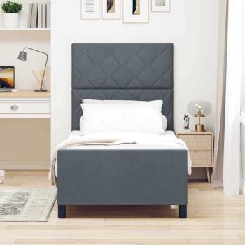 Boxspringbett mit Kopfteil Dunkelgrau 90 x 190 cm Samt