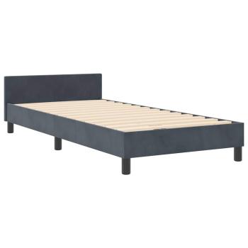 Boxspringbett mit Kopfteil Dunkelgrau 90 x 190 cm Samt