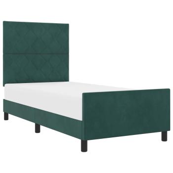 Boxspringbett mit Kopfteil Dunkelgrün 90 x 200 cm Samt