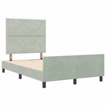 Boxspringbett mit Kopfteil Hellgrau 120 x 190 cm Samt
