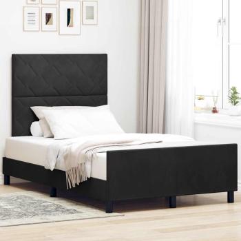 ARDEBO.de - Boxspringbett mit Kopfteil Schwarz 120 x 190 cm Samt