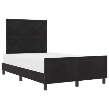 Boxspringbett mit Kopfteil Schwarz 120 x 190 cm Samt