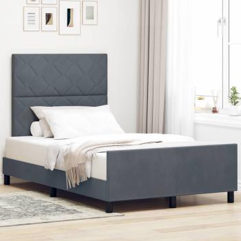 ARDEBO.de - Boxspringbett mit Kopfteil Dunkelgrau 120 x 200 cm Samt