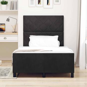 Boxspringbett mit Kopfteil Schwarz 120 x 200 cm Samt