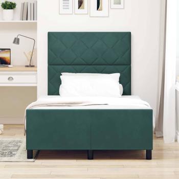 Boxspringbett mit Kopfteil Dunkelgrün 120 x 200 cm Samt