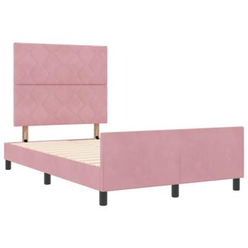 Boxspringbett mit Kopfteil Rosa 120 x 200 cm Samt