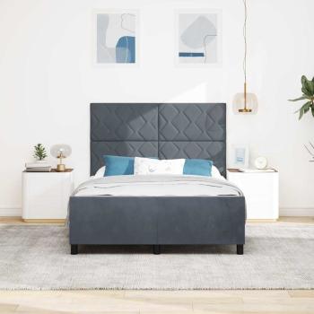 Boxspringbett mit Kopfteil Dunkelgrau 140 x 190 cm Samt