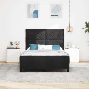 Boxspringbett mit Kopfteil Schwarz 140 x 200 cm Samt