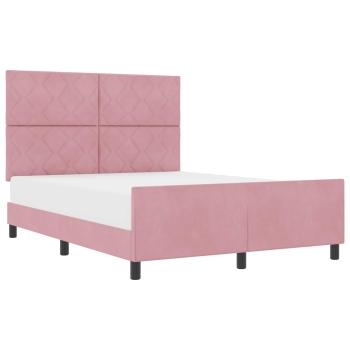 Boxspringbett mit Kopfteil Rosa 140 x 200 cm Samt