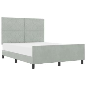 Boxspringbett mit Kopfteil Hellgrau 160 x 200 cm Samt