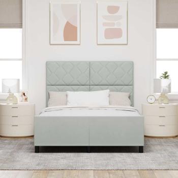 Boxspringbett mit Kopfteil Hellgrau 160 x 200 cm Samt