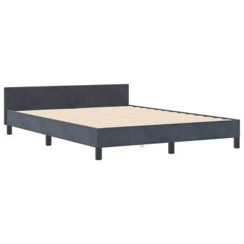 Boxspringbett mit Kopfteil Dunkelgrau 160 x 200 cm Samt