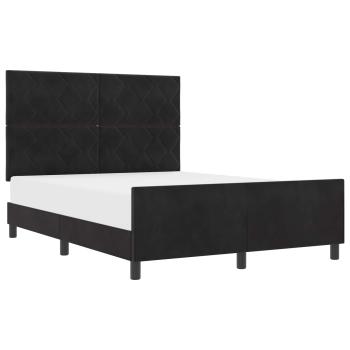 Boxspringbett mit Kopfteil Schwarz 160 x 200 cm Samt