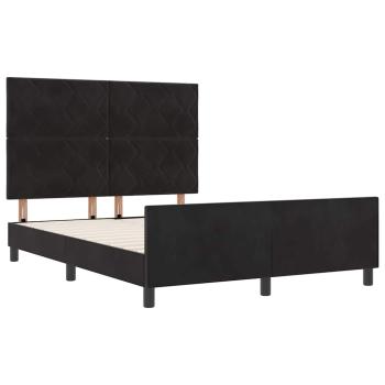Boxspringbett mit Kopfteil Schwarz 160 x 200 cm Samt