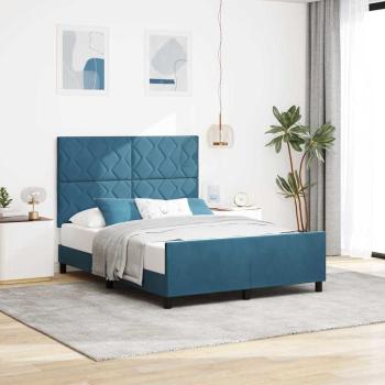 ARDEBO.de - Boxspringbett mit Kopfteil Dunkelblau 160 x 200 cm Samt