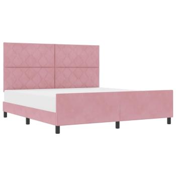 Boxspringbett mit Kopfteil Rosa 180 x 200 cm Samt