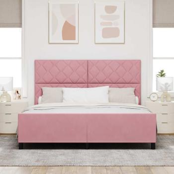 Boxspringbett mit Kopfteil Rosa 180 x 200 cm Samt