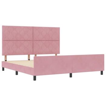 Boxspringbett mit Kopfteil Rosa 180 x 200 cm Samt