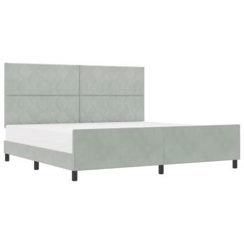 Boxspringbett mit Kopfteil Hellgrau 200 x 200 cm Samt