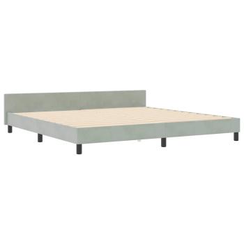 Boxspringbett mit Kopfteil Hellgrau 200 x 200 cm Samt