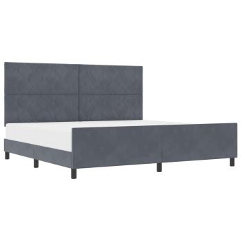Boxspringbett mit Kopfteil Dunkelgrau 200 x 200 cm Samt