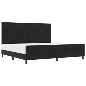 Boxspringbett mit Kopfteil Schwarz 200 x 200 cm Samt