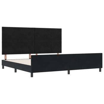 Boxspringbett mit Kopfteil Schwarz 200 x 200 cm Samt