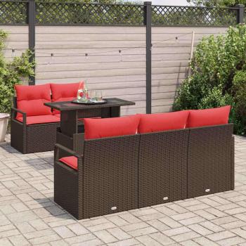 Gartensofa-set 6 stk. Braun Poly Rattan