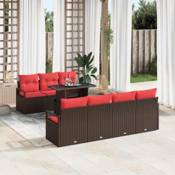 ARDEBO.de - Gartensofa-set 8 stk. Braun Poly Rattan