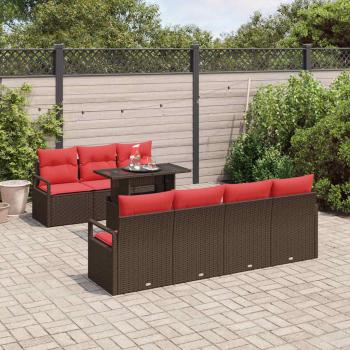 Gartensofa-set 8 stk. Braun Poly Rattan