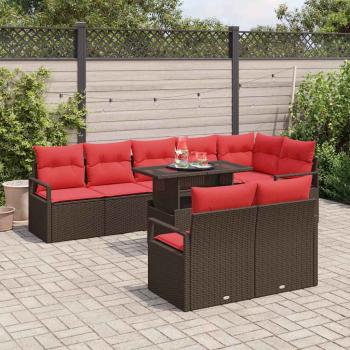 Gartensofa-set 9 stk. Braun Poly Rattan