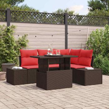 ARDEBO.de - Gartensofa-set 5 stk. Braun Poly-Rattan