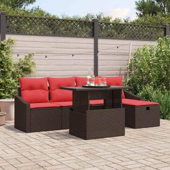 ARDEBO.de - Gartensofa-set 6 stk. Poly-Rattan