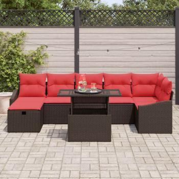 Gartensofa-set 8 stk. Poly-Rattan