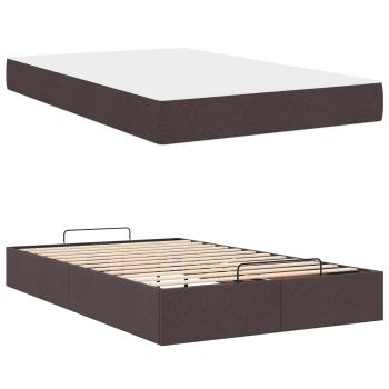 Bettgestell mit Matratze 2 Stk. Hellbraun Stoff