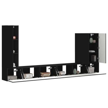 TV-Wandregal-Set 6 stk. Schwarz