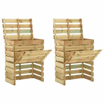 ARDEBO.de - Riegel-Gartenkomposter 2 pcs Grün 110 x 58 x 113 cm