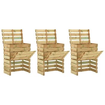 ARDEBO.de - Riegel-Gartenkomposter 3 pcs Grün 110 x 58 x 113 cm