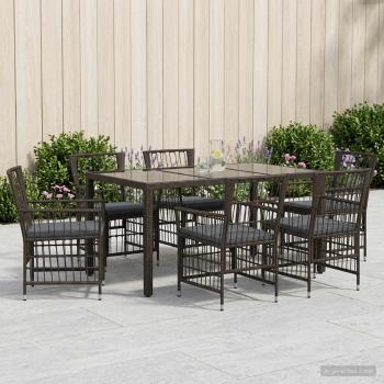 ARDEBO.de - Outdoor-Essgruppe 7 stk. Schwarz Poly-Rattan
