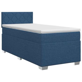 Boxspringbett mit Matratze mit Kopfteil Blau 90 x 200 cm Stoff