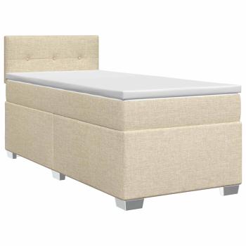 Boxspringbett mit Matratze Creme 100 x 200 cm Stoff