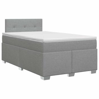 Boxspringbett mit Matratze Hellgrau 120 x 190 cm Stoff