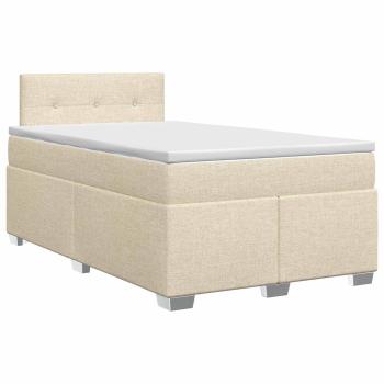 Boxspringbett mit Matratze Creme 120 x 190 cm Stoff