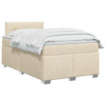 Boxspringbett mit Matratze Creme 120 x 190 cm Stoff